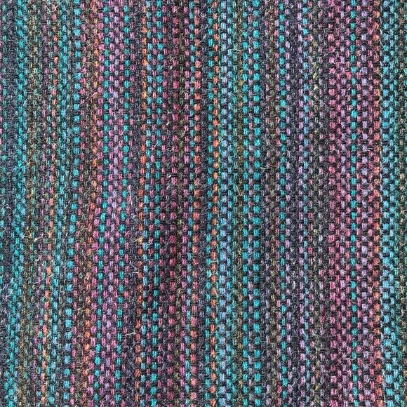 Vintage 70s Women’s Pencil Skirt Striped Teal Wool